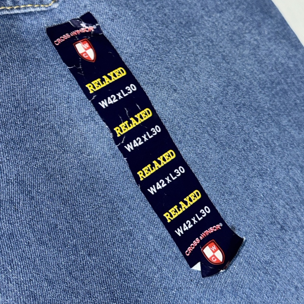 Cross & Winsor Jeans Men's 42x30 Relaxed Fit‎ Medium Wash Blue Denim NWT - Picture 11 of 11